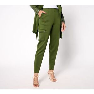 Studio Park Women's Petite Pants PL Mixed Media Travel Pant Green A658293